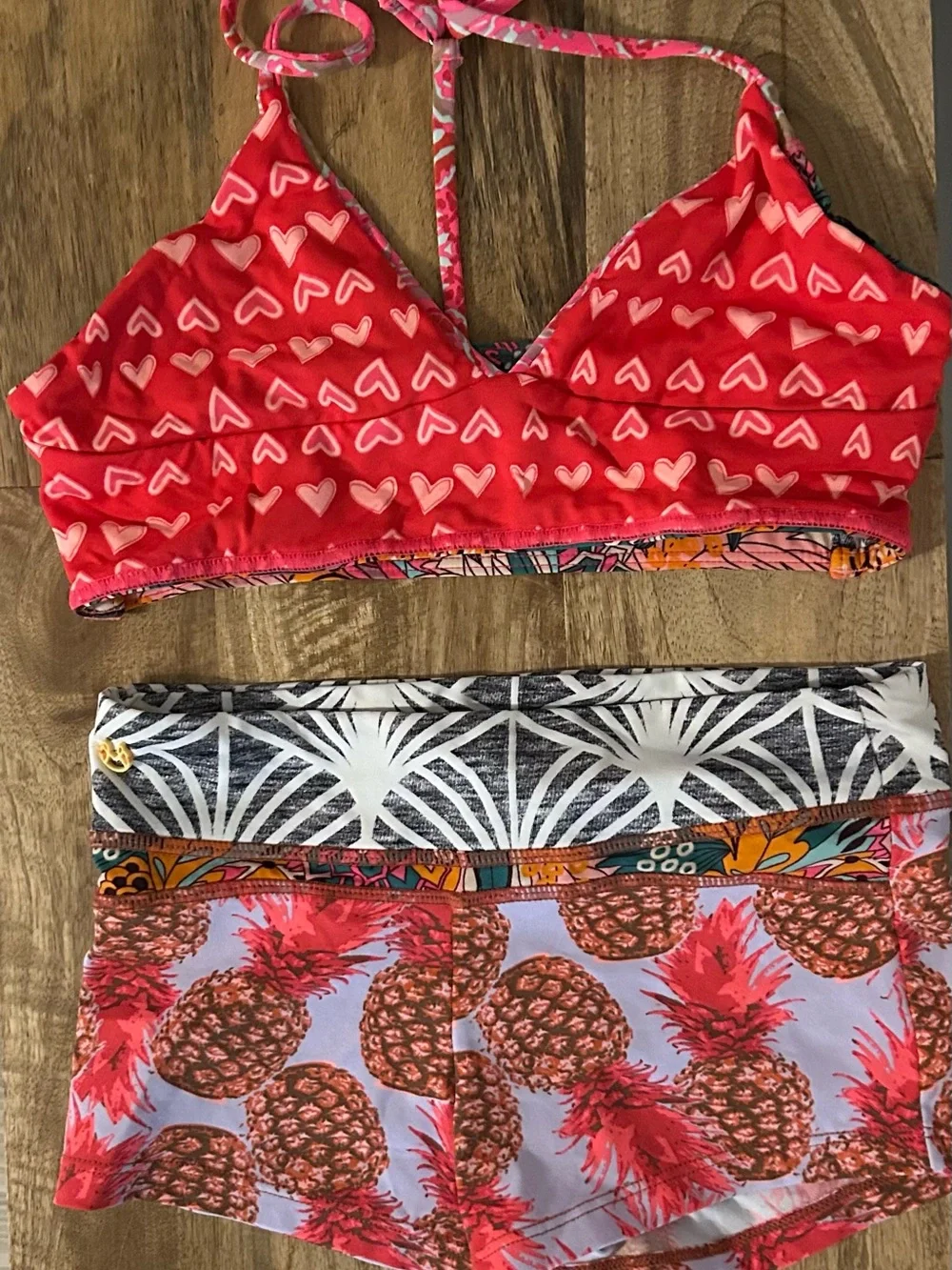 Maaji girls bikini - Multicolor Printed Bikini Set - Pink Accent - Reversible